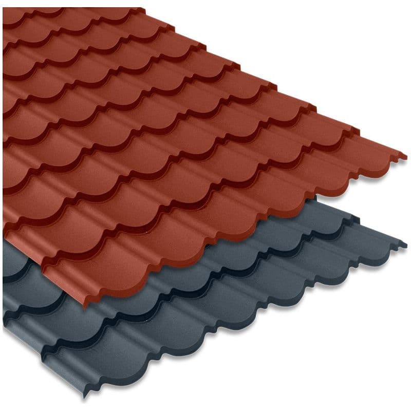 Tôle imitation tuile emboîtable BACACIER Tuile R Originale® - Brun mat - Dimension 1180 x 934 mm - 1.00 m²