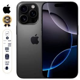 iPhone 16 Pro Max Reconditionné Par Apple - 256 Go - 8Go RAM - 6,9" - Apple A18 Pro - Nano-SIM + eSIM - 48MP+12MP+48MP/12MP - 4685 mAh - Garantie 12 mois