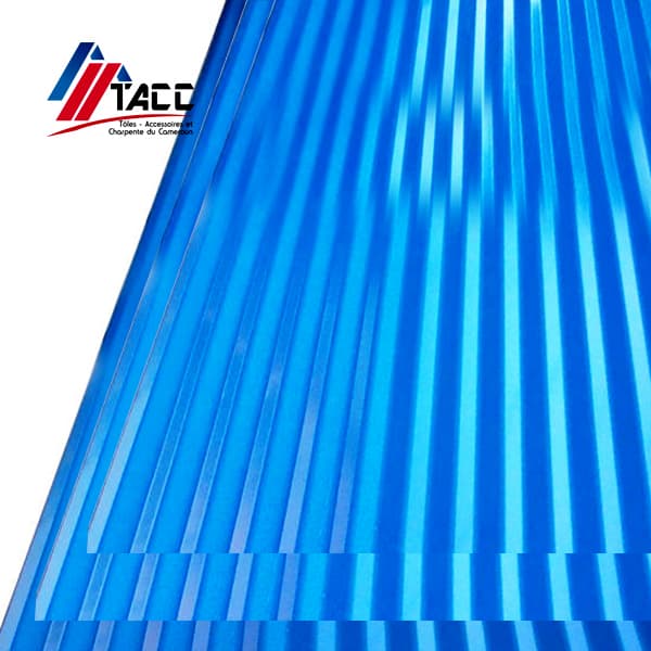 Tôle Ondulée — Alumonium-Zinc — Bleu — 0,50 0,60mm