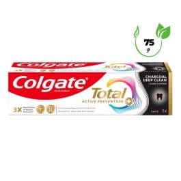 Dentifrice Colgate - Total Active Prevention au charbon - Nettoyage en profondeur - 75 ml